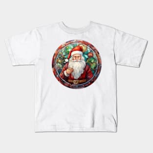 Santa Claus with green background Kids T-Shirt